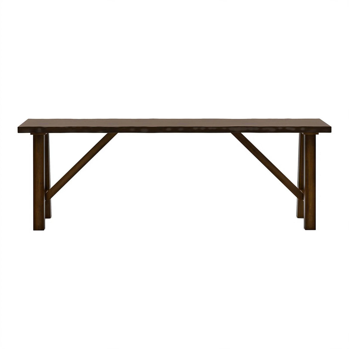 Rustic Wood Rectangle Dining Bench in Walnut S453548