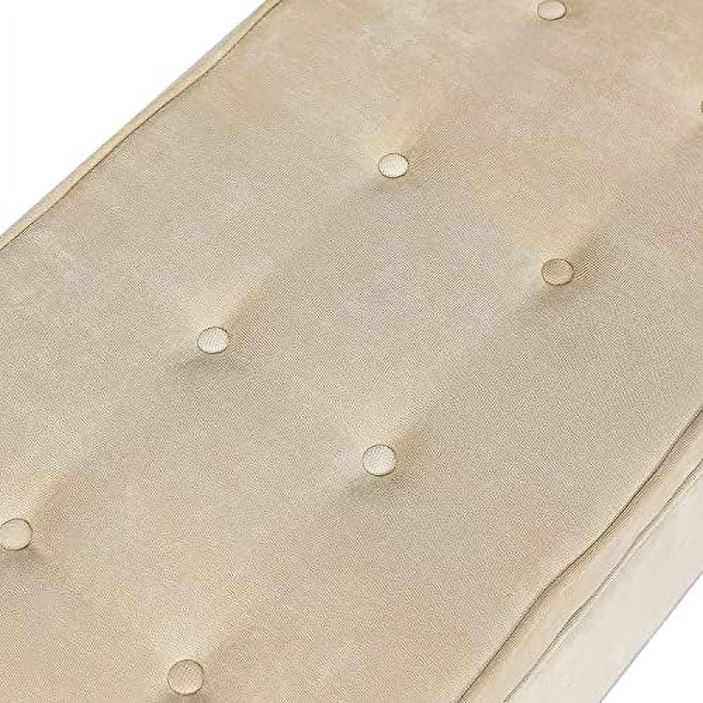 Rectangular Upholstered Ottoman Bench with Wooden Legs X5708