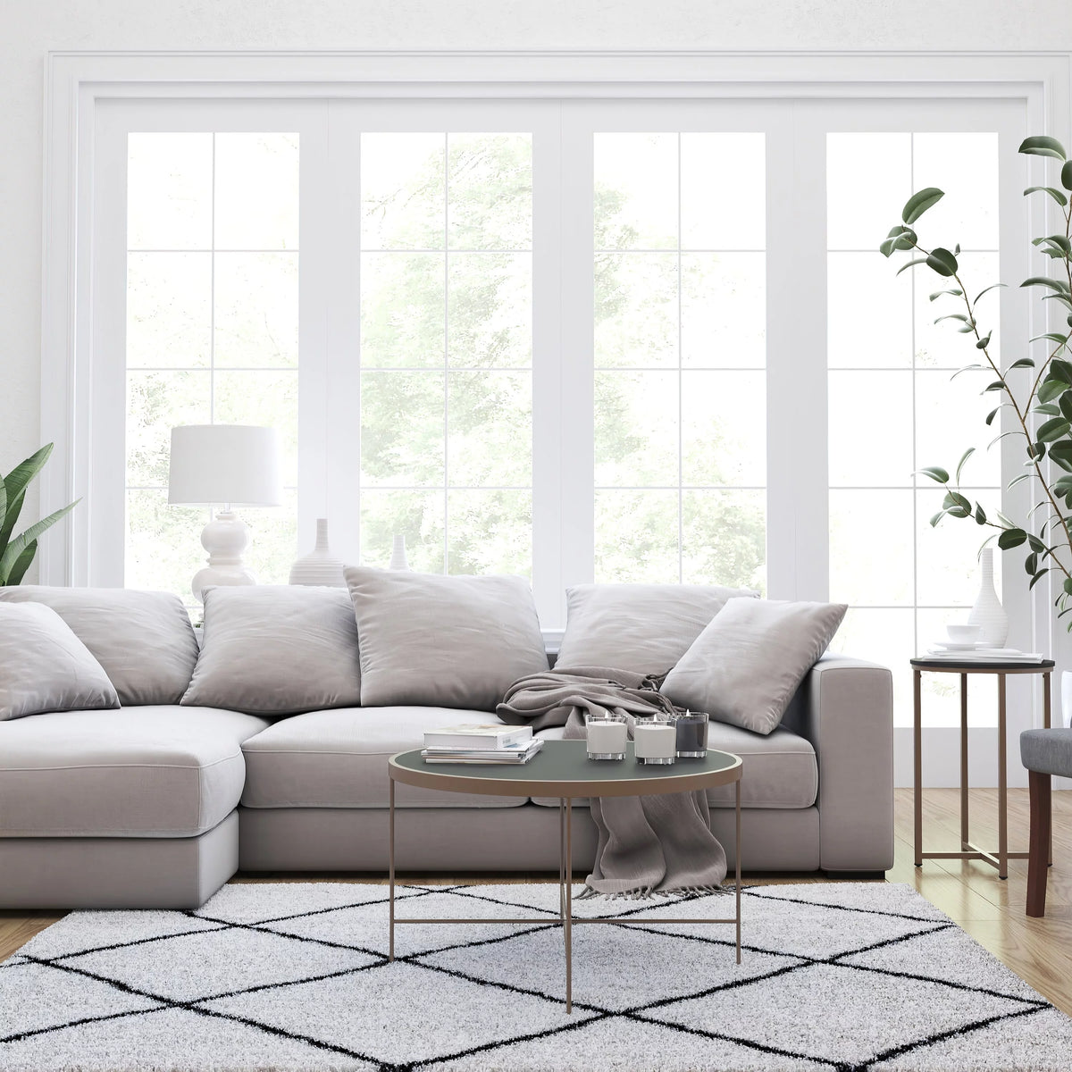Black Tempered Glass Coffee Table with Gold Metal Frame G654952