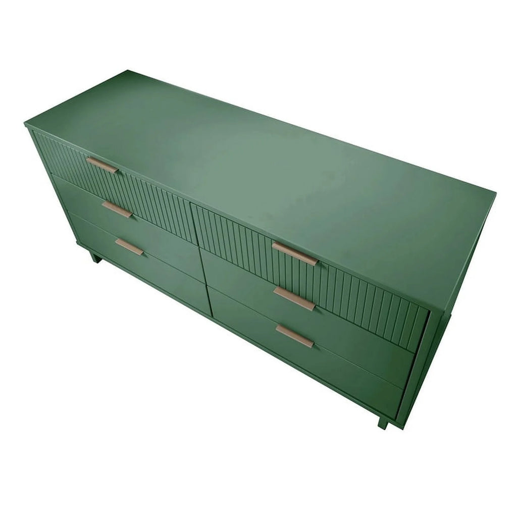 Sage Green Engineered Wood Double Dresser I384