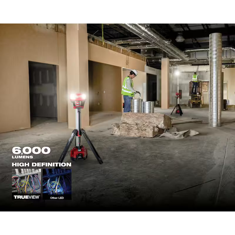 18-Volt Lithium-Ion Cordless Tower Light with Charger and 8.0 Ah Battery R53278