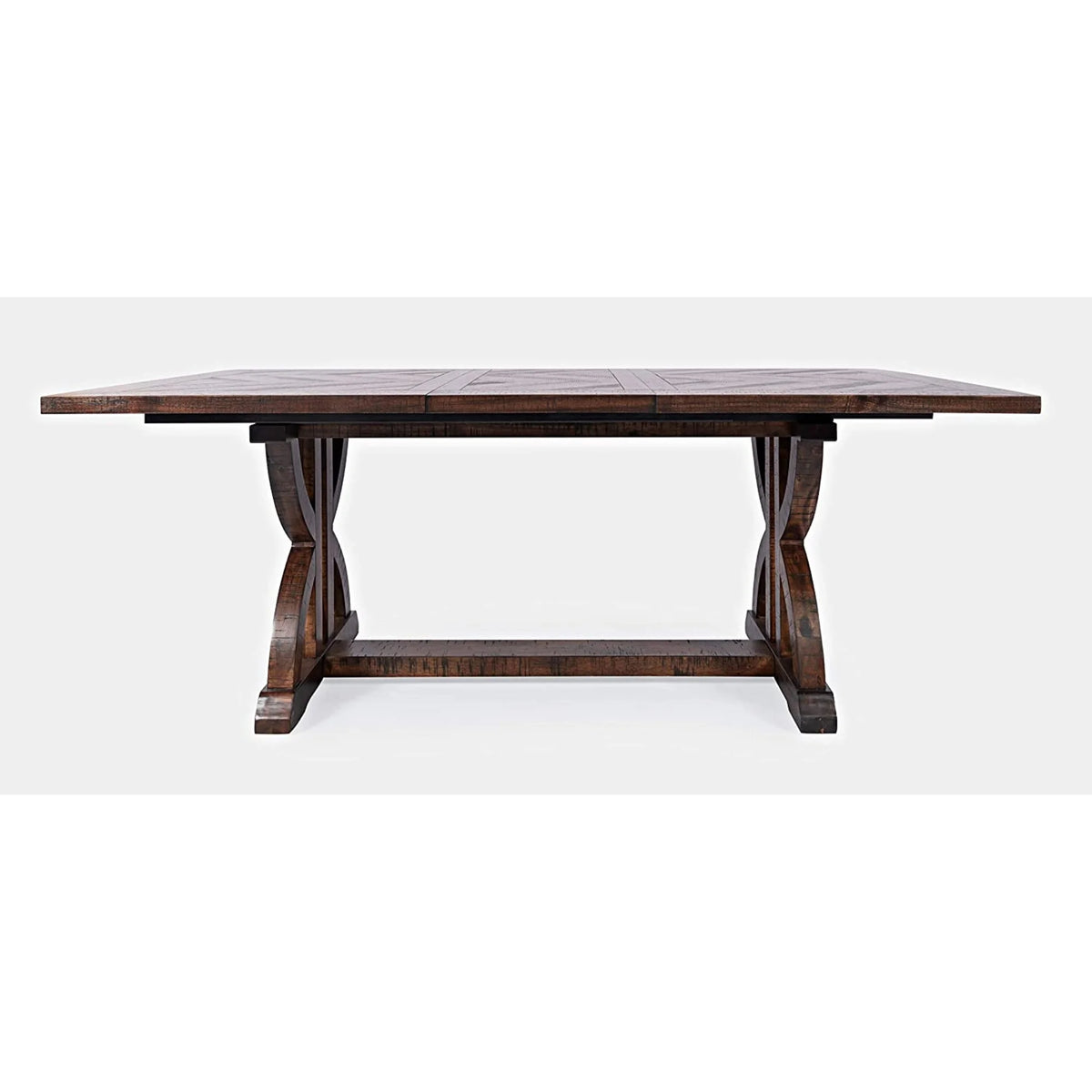 Distressed Acacia Herringbone Dining Table F6428