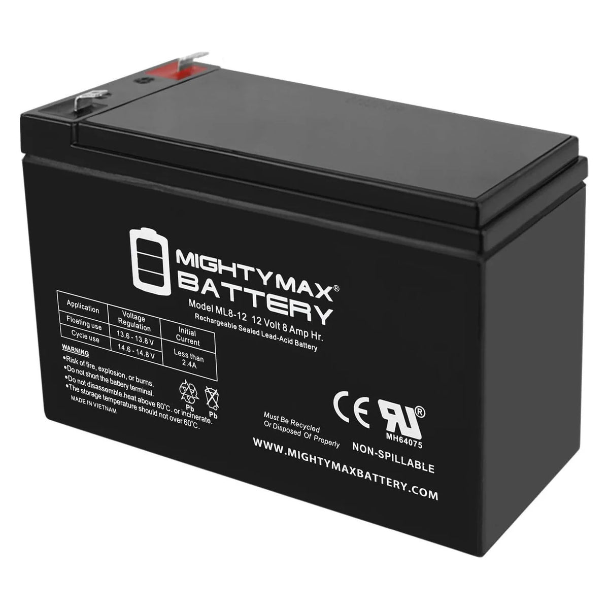 12V 8AH Replacement Battery Y804