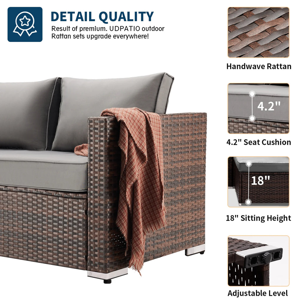 Modular Rattan Wicker 5PCS Patio Sofa Set P566