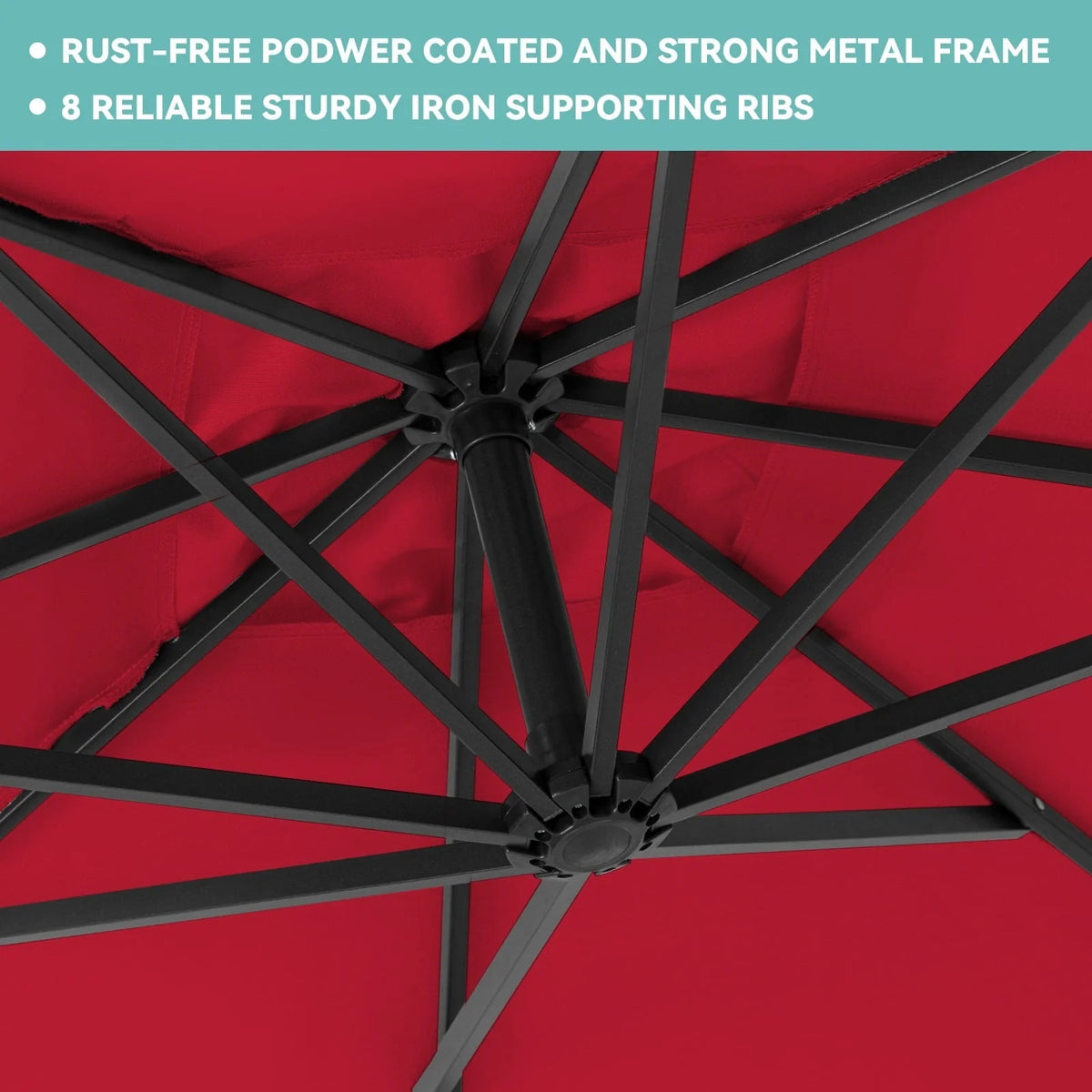 10ft Heavy Duty Offset Cantilever Patio Umbrella with 4-Piece Base, Beige O507