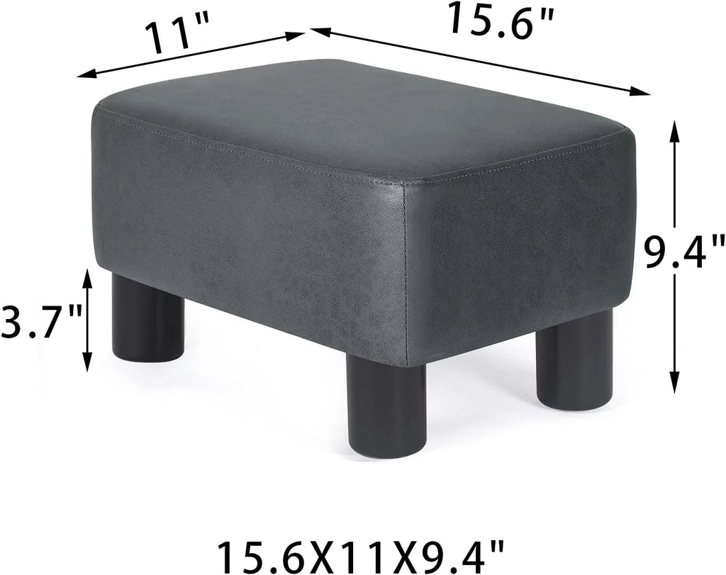 Fabric Rectangular Ottoman Footstool Dark Gray H901
