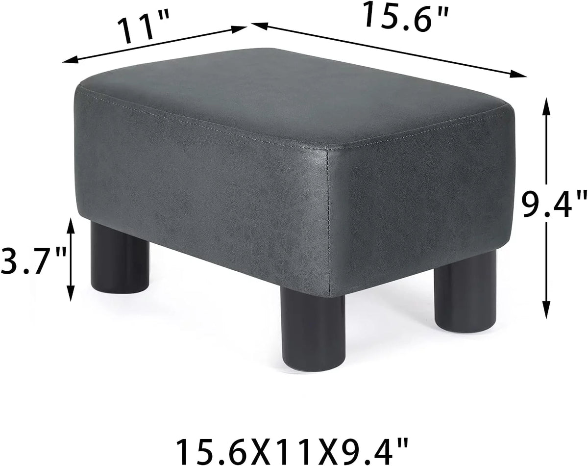 Fabric Rectangular Ottoman Footstool Dark Gray H901