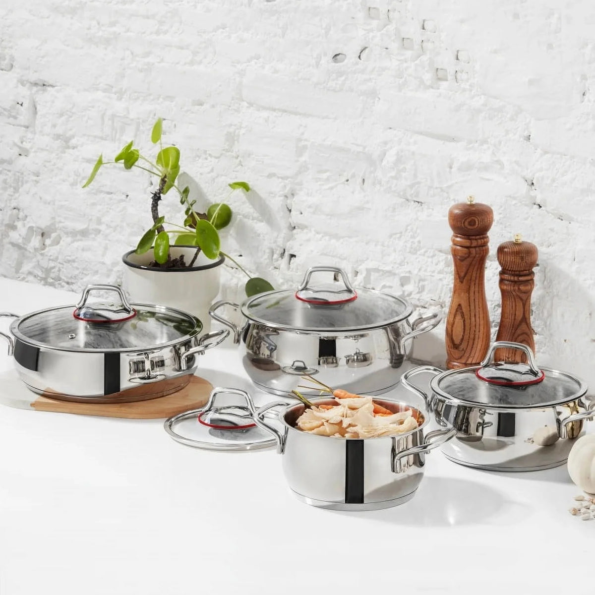 Stainless Steel 8 Pieces Cookware Set K31998