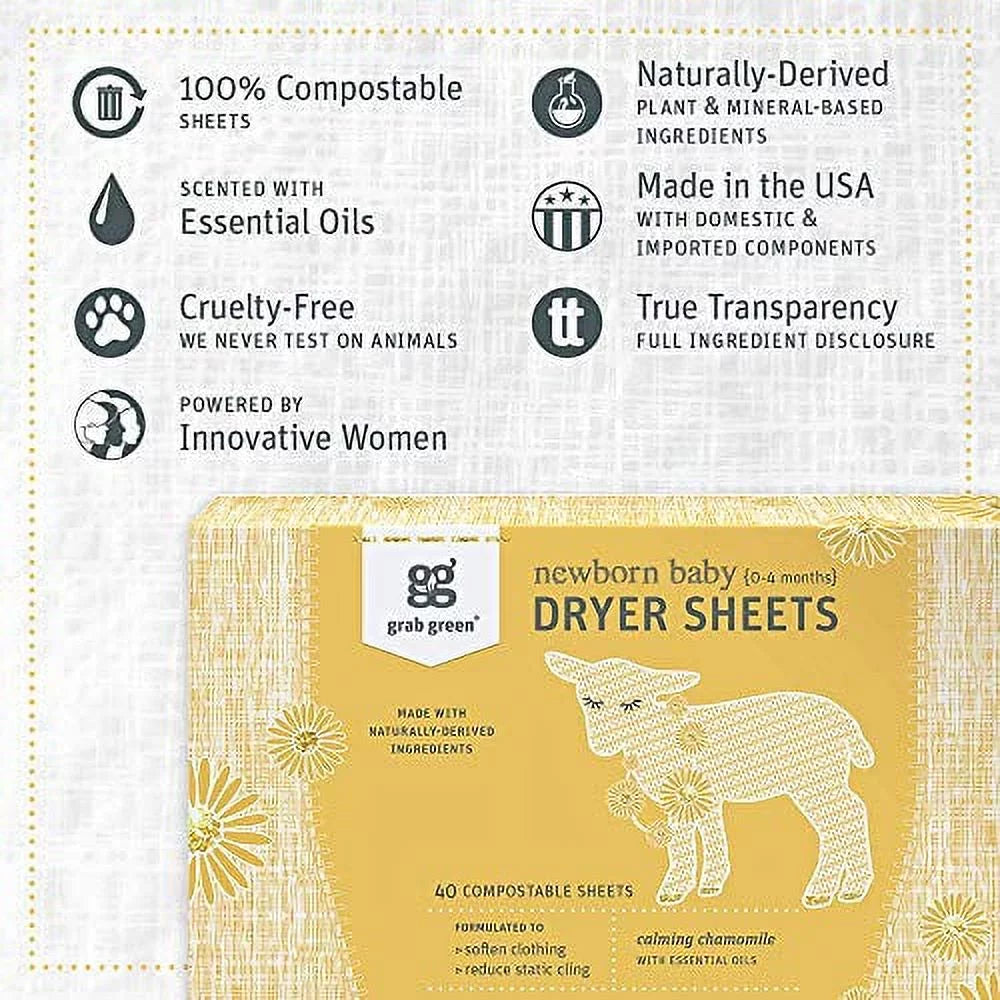 Baby Laundry Dryer Sheets Calming Chamomile 3 Count L884046