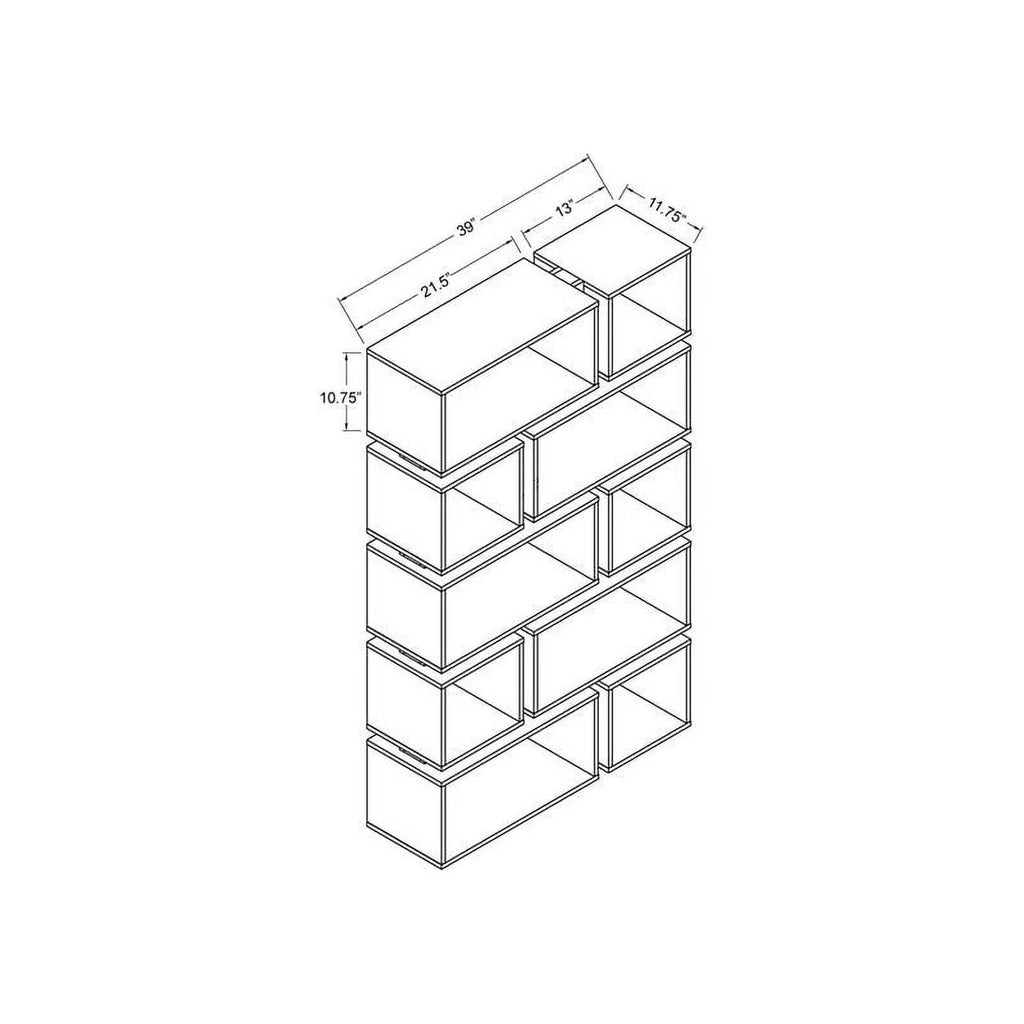 Distressed Gray Wood Geometric Bookcase H456343