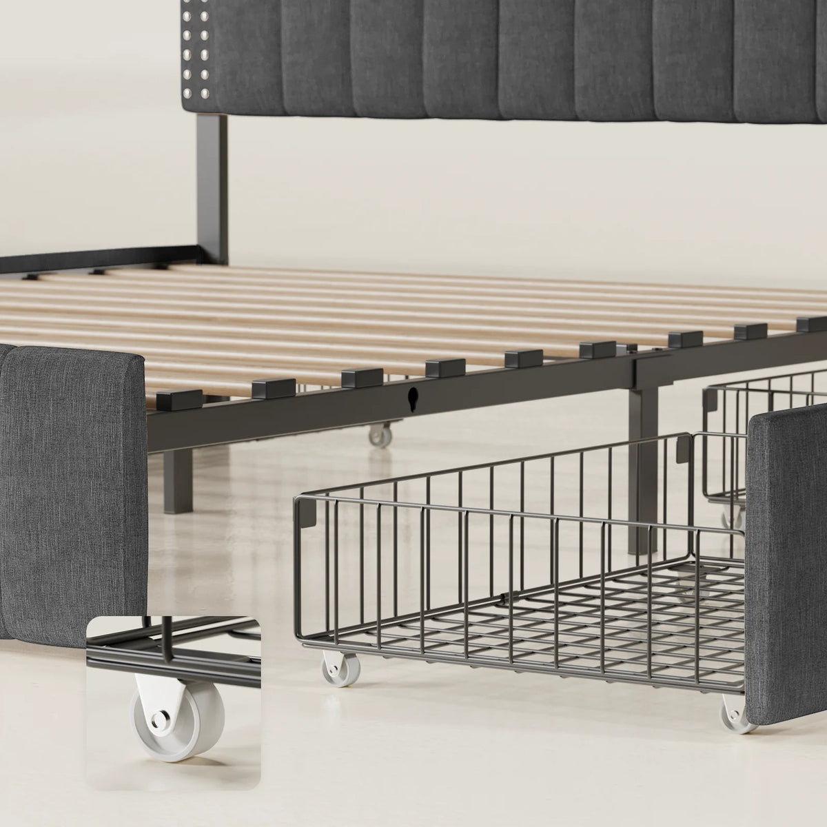 Full Bed Frame with 4 Storage Drawers Q9534