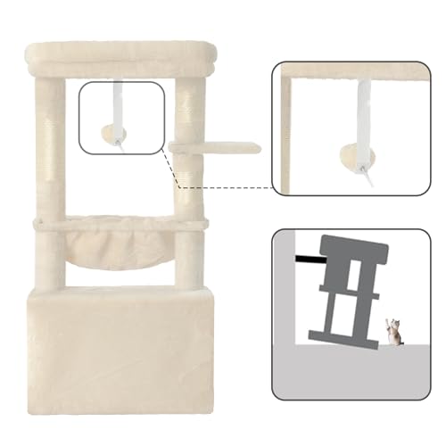 Light Gray Cat Tree with Cat Basket and Scratching Posts R76596