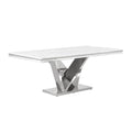 Silver Faux Marble Pedestal Dining Table A122887
