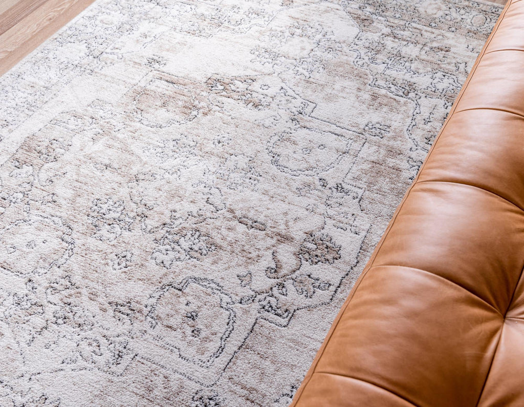 9' x 12' Ivory Low-Pile Rug C705
