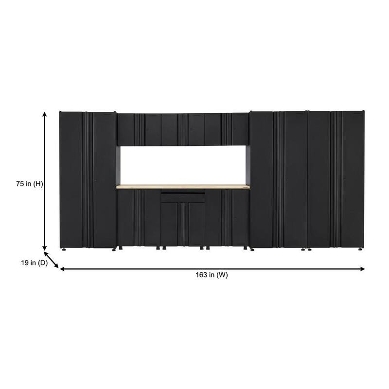 10-Piece Welded Steel Garage Storage System in Black Q562