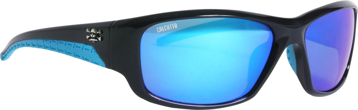 Shiny Black Frame Blue Mirror Lens S41172