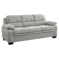 Light Gray Textured Fabric Sofa with Pillow-top Arms C46235