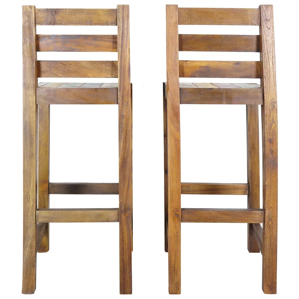 Solid Reclaimed Wood Bar Stools 2 pcs Q9576
