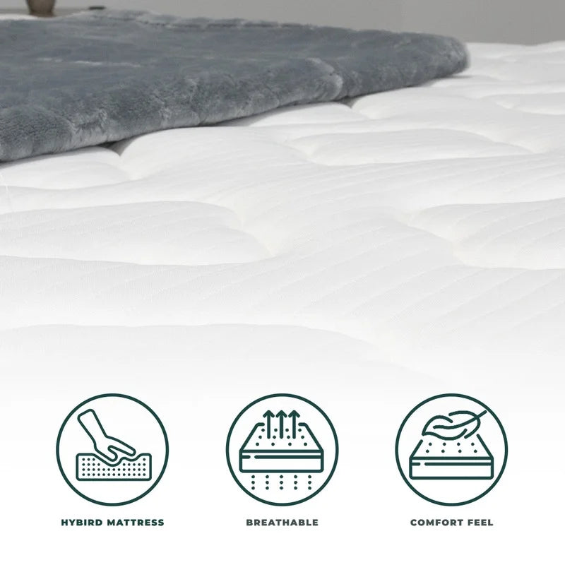Twin Size 12 Inch Memory Foam Pocket Spring Hybrid Mattress S6447