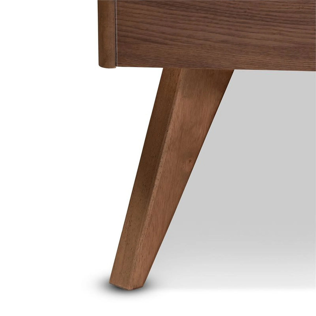Mid-Century Wood and Fabric King Platform Bed C7339