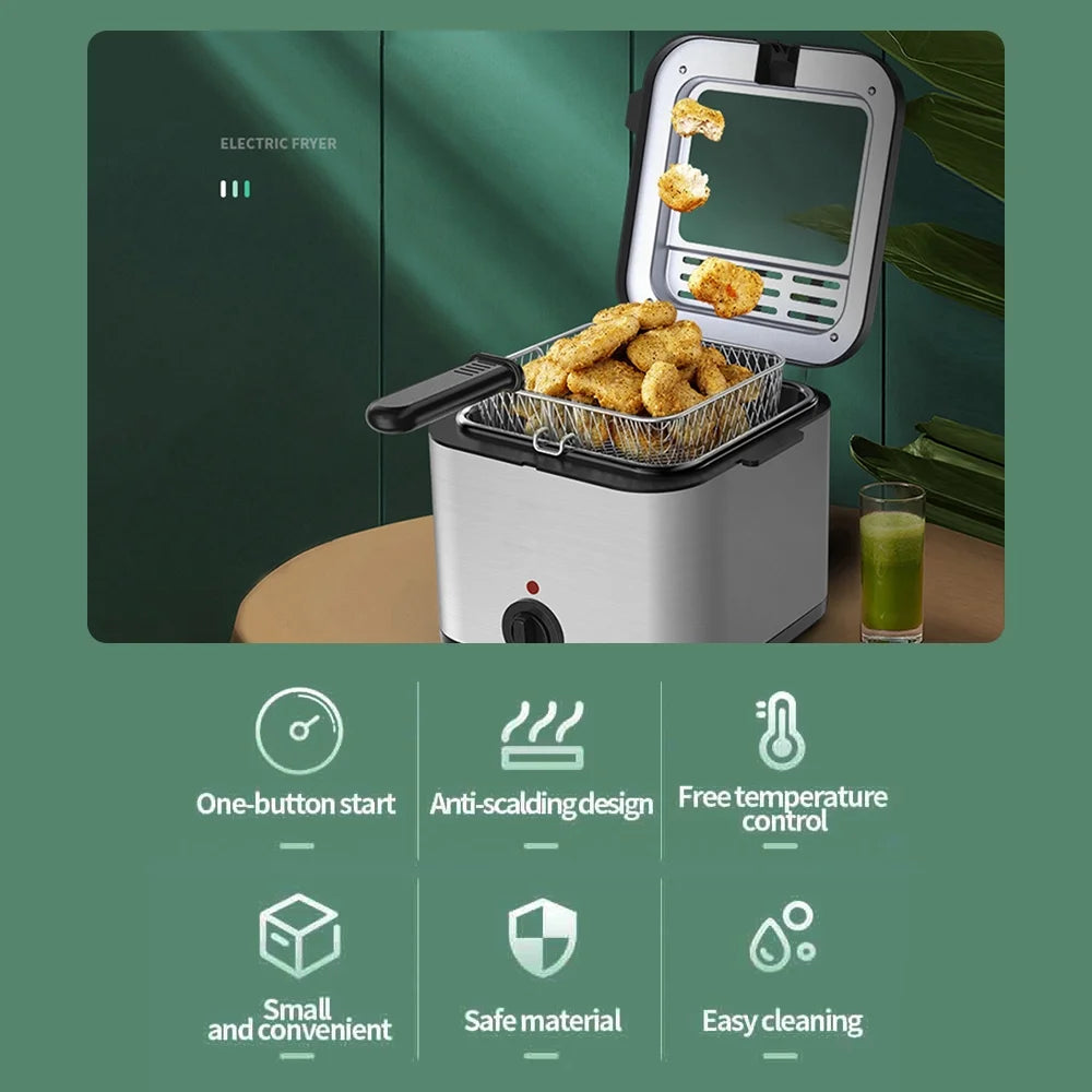 2.5L 1000W Stainless Steel Electric Fryer C225958