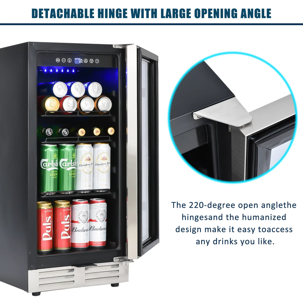 15" Mini Beverage Refrigerator/Wine Cabinet, 120 Cans V77956