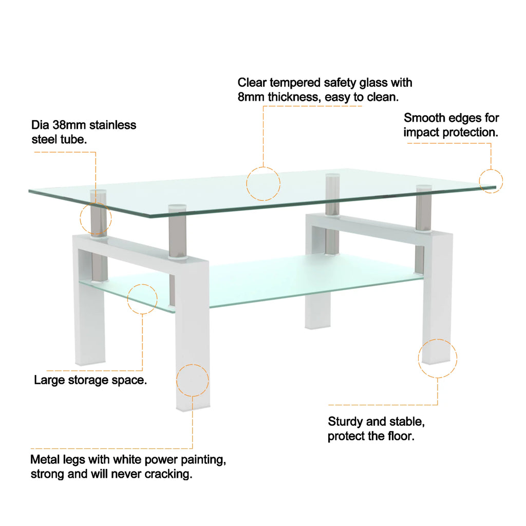 White Glass Top Coffee Table B26263