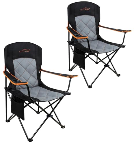 Oversized Padded Camping Chair 2 Pack Black T7368