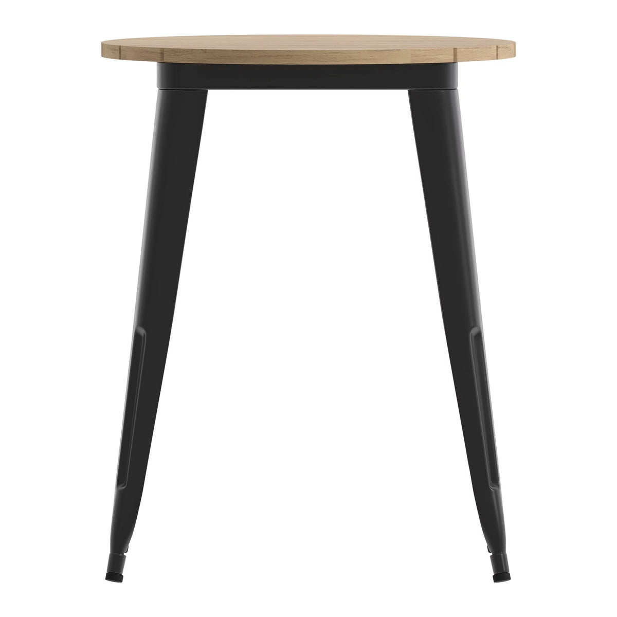 Commercial Grade Indoor/Outdoor Dining Table, Brown Poly Resin Top with Black Steel Base S255